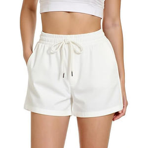 Pantalones Cortos de Felpa Oversize para Mujer, con Cordón en la Cintura, Bolsillos, Mezcla de Algodón Suave Cepillado, Ideales para Descansar, Gimnasio, Invierno - Product Image 2