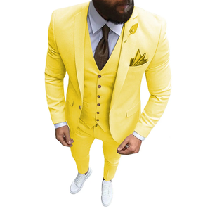 2026 Men's Fashion Custom Business <b>Suits</b> Plus Size Mandarin Collar 3 <b>Buttons</b> Breathable Anti-static Anti-Wrinkle - Product Image 1