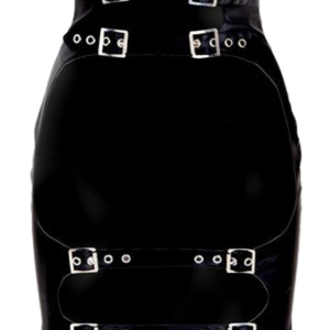 Faux leather <b>mini</b> skirt Ruched shiny pencil skirt Sexy club style skirt High waist faux leather - Product Image 2