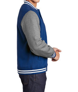 Chaqueta universitaria de béisbol personalizada de forro polar con cuello alto de lona, bordado, impermeable, ecológica, de secado rápido, al por mayor para universidades - Product Image 2