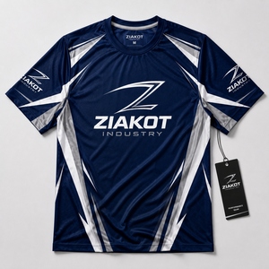เสื้อยืด ZIAKOT รุ่นใหม่ ดีไซน์พิเศษสำหรับผู้ชาย สีกรมท่า ขาว-เทา สำหรับออกกำลังกาย - Product Image 1