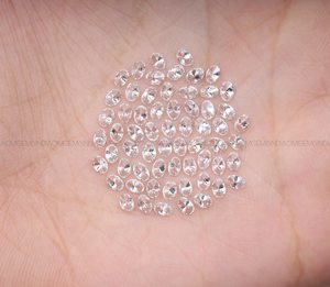 Diamant de laboratoire ovale 5,0 x 3,5 mm, couleur fantaisie, blanc, percé au laser, taille antique unique, pour la fabrication de bijoux, Om Gems - Product Image 6