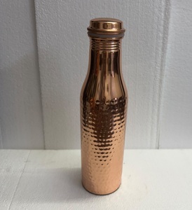 Classic Half Hammered Pure Copper Water Bottle Mirror Polish Leakproof Ayurvedic Copper Vessel <b>Drinkware</b> Wholesale - Product Image 2