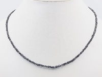 Collier de perles de diamant noir brut AAA non taillées, perles de pierre non taillées 3mm, brins de 15 pouces, perles de pierre non taillées uniques