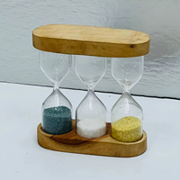 Reloj de Escritorio de Madera 3 en 1 de Diseño Clásico, Temporizador de Arena para Té de 1 Minuto, Venta al por Mayor de Fábrica