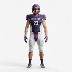 Ensemble d'uniformes de football américain sublimés sur mesure, coupe professionnelle, poids lourd, pour jeunes et adultes, maillot et pantalon de football d'équipe - Product Image 3