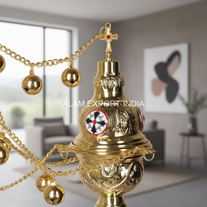 Incensario Colgante de Latón de Alta Gama con Diseño Moderno y Formas Redondas Ornamentadas, Personalizable, para Hogar, Yoga, Spa, Meditación - Product Image 6