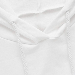 Sudadera con Capucha Corta para Mujer, Diseño Color Block en Blanco, Rosa y Azul, Tejido de Algodón, Casual, Manga Larga, Corte Corto - Product Image 3
