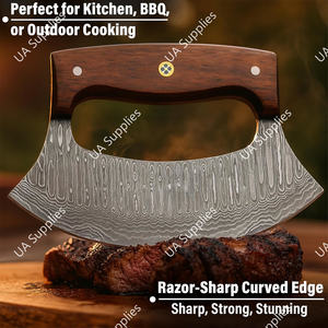 Cuchillo Ulu Tradicional Hecho a Mano, Hoja de Acero Inoxidable, Mango de Madera, Grabado Personalizado, Esencial para la Cocina, Personalizado, Ambidiestro - Product Image 6