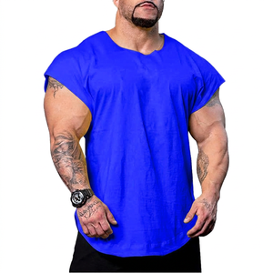 T-shirt à manches courtes pour homme, jaune, surdimensionné, col rond, tricoté, couleur unie, coupe décontractée - Product Image 6