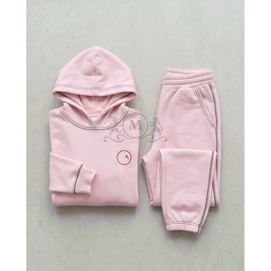 Women's Pink Fleece Hoodie <b>Set</b> Casual Full Length Sweatshirt Joggers 2 Piece Regular Fit All Seasons Sportswear - Product Image 1