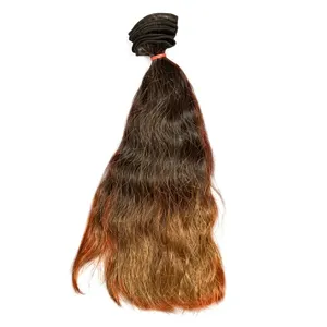 ผมต่อแบบยาวสีน้ำตาลออมเบร ทำจากผมมนุษย์แท้ สีธรรมชาติ 100% ผมดิบไม่ผ่านการแปรรูป  สามารถปรับขนาดได้ - Product Image 4
