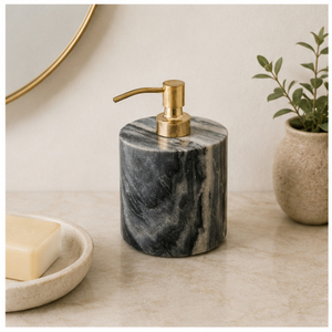 Distributeur de savon en marbre noir naturel de qualité supérieure avec pompe en métal doré, accessoire de salle de bain pour hôtel 5 étoiles et décoration moderne de la maison - Product Image 2