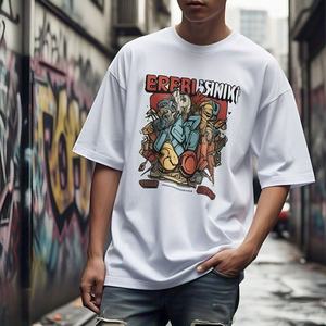 Cropped Boxy T Shirt Hombres Diseños Streetwear Gráfico Oversize Camiseta Hombre Algodón Oversized 100% algodón Camiseta para hombres Loose fit - Product Image 2