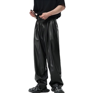OEM โลโก้ที่กําหนดเองหนัง Sweatpants หนังที่กําหนดเองสไตล์ถุงกางเกงกันลมที่กําหนดเองบาน streetwear หนัง jogger unisex - Product Image 2