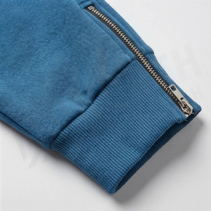 Men's Color Blocking Hooded Tracksuit Full Sleeve Casual Sportswear Set <b>Blue</b> Gray Breathable Polyester Cotton Autumn Wear - Product Image 6