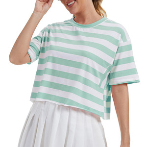 Wholesale Fashionable Printed Designs <b>Women's</b> Tops Loose Round Neck Cotton <b>Women's</b> <b>Cropped</b> T-shirts Comfortable <b>Women's</b> Clothing - Product Image 5