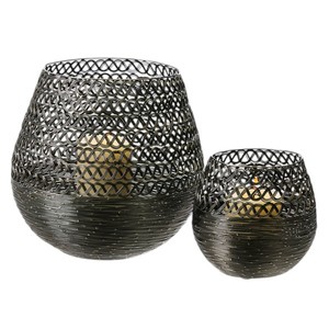 Portavelas de Cristal con Anillo Orbital Plateado, Cilindro de Cristal, Soporte para Velas, Decoración de Mesa Moderna de Metal de Lujo - Product Image 5