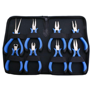 Samroz <b>Silver</b> Jewelry Making Tools Kit with Zipper Case Mini Precision Pliers Beading <b>Wire</b> Cutting Craft Set (8-Piece) - Product Image 2