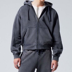 Sweat à capuche pour homme de haute qualité, 100% coton molletonné, coupe ample, écologique, épais, brodé - Product Image 2
