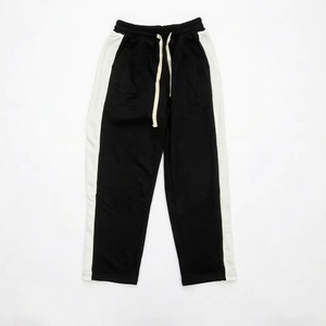 Men's custom <b>joggers</b> wholesale Breathable 100% Cotton Sweatpants With <b>White</b> Side Stripes Elastic Waist Drawstring Casual Pants - Product Image 1