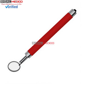 Miroir buccal dentaire de qualité supérieure avec lumière LED, manche rouge, acier inoxydable, miroir de diagnostic pour examen oral, dentiste - Product Image 4