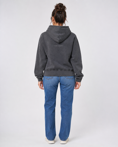 Sweat-shirt court à capuche pour femme Vibe Craft, bleu, en coton, décontracté, avec logo imprimé sur le devant, manches longues, doublure tricotée, respirant, automne - Product Image 4