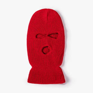 Balaclava de sport personnalisée avec logo brodé multicolore pour moto et ski, 3 trous, tricot intégral unisexe - Product Image 4