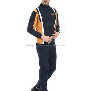 Chándal Deportivo para Hombre INDEX con Cremallera Completa, Estilo Deportivo, Bloques de Color Azul Marino, Naranja y Rayas Blancas, Corte Regular, Ropa de Otoño, Transpirable, Poliéster - Product Image 4
