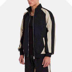 Veste de sport pour homme à blocs de couleur avec fermeture éclair et poches, coupe classique, respirante, en polyester, ensemble de survêtement - Product Image 3