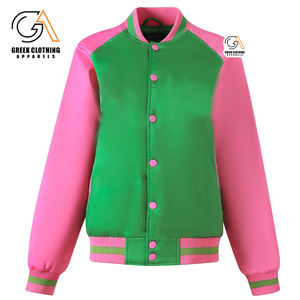 เสื้อแจ็คเก็ตบอมเบอร์ผ้าฝ้าย Alpha Kapa สำหรับผู้หญิง คุณภาพสูง ราคาขายส่ง รับสกรีนโลโก้ - Product Image 3