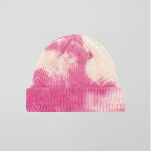Unisex Tie <b>Dye</b> Beanie Hat 100% Acrylic Cuffed Winter Cap Casual Style for Adults Multicolor Pattern Hand Painted Design - Product Image 3