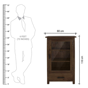 Mini armoire en teck artisanal pour chambre à coucher, salon et rangement de livres avec 4 étagères, ensemble de meubles de bureau à domicile - Product Image 2
