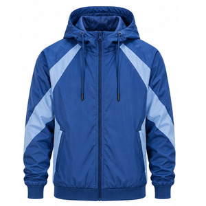 Windbreaker <b>Jacket</b> for <b>Men</b> <b>Lightweight</b> Outdoor Sports Water Resistant Full Zip Hooded Activewear Custom Sportswear Bulk Exporter - Product Image 1