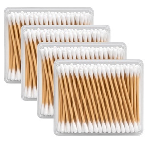 Hisopos de Algodón Orgánico Ecommer con Palito de Madera Biodegradables y Ecológicos para Limpieza de Oídos, Desmaquillado y Cuidado del Bebé - Product Image 1