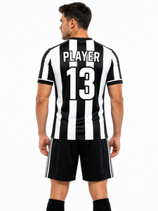 Wholesale Men's Adult Football Uniform Black <b>Soccer</b> Kit Custom Logo Sublimation Jersey and Shorts Set for Training Matches - Product Image 4