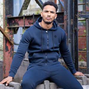 Survêtements unisexes en coton vintage surdimensionnés avec logo personnalisé, élastiques, lavés, ensembles de jogging pour hommes - Product Image 6