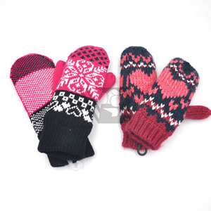 Warm Knitted Cute Oem Winter Infant Stripe Girls Blue Children Cotton <b>Gloves</b> - Product Image 6