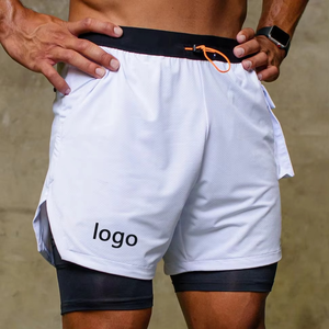 Comfortable Jogging Shorts with Double <b>Layer</b> Fabric Men's Basketball and Running Shorts Supplier Fast Dry Gym Shorts for Fitness - Product Image 5