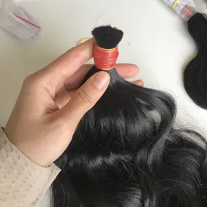 Extensiones de cabello individual de donante de extremo grueso Super doble dibujado 100 cutícula alineada Color natural ondulado natural