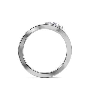 Élégante bague solitaire en or rose 9 carats avec diamant de synthèse taille poire 0,43 ctw, accessoire féminin unique et raffiné - Product Image 4