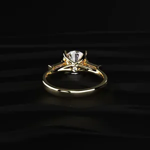 Anillo de Diamante de Corte Redondo, Anillo de Diamante Cultivado en Laboratorio de 14K, Joyería Fina, Anillo de Diamante Duradero, Claridad VVS-VS, Anillo de Diamante con Certificado IGI - Product Image 4