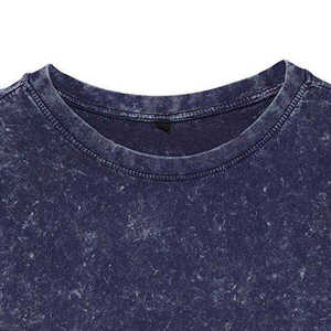 T-shirt délavé à l'acide pour homme 100% coton vintage coupe oversize style hip-hop imprimé effet pierre streetwear tissu 200 grammes logo personnalisé - Product Image 3