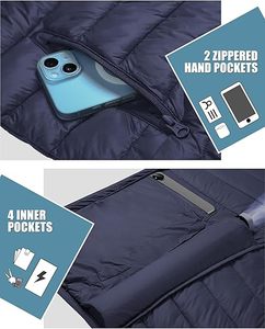 Men's Lightweight Packable Puffer Jacket Waterproof <b>Winter</b> Hood Jacket Custom Packable <b>Quilted</b> Puffer Jacket With Storage Pouch - Product Image 3