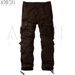 Comfortable Daily Wear Custom Colors & Sizes Multi Pocket Workout Latest Style <b>Brown</b> Color Lightweight Cotton <b>Cargo</b> Pants - Product Image 3