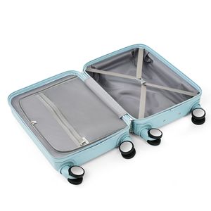 Porta USB 20/24/28 pollici Set bagaglio luce blu linea aerea certificata ABS Hard Shell Spinner ruote apribile anteriore Design portabicchieri - Product Image 6