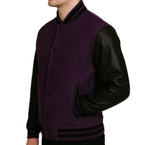 Custom Plain Wool Body <b>Faux</b> <b>Leather</b> Sleeves Varsity <b>Jacket</b> <b>Men</b> Blank Varsity Baseball Letterman Bomber <b>Jacket</b> - Product Image 2