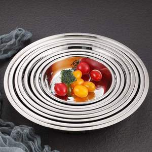 Assiette Ronde Épaisse en Acier Inoxydable 201 Poli, Vaisselle de Cuisine Élégante, Plats de Cuisson - Product Image 4