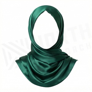 Hiyab de Poliéster de Color Sólido para Mujer, Tela Satinada con Decoración de Pedrería, Suave al Tacto, para Uso Diario, Pañuelo Étnico de Oriente Medio - Product Image 4