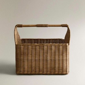 Top Selling Handcrafted Natural Rattan House-Shaped Magazine <b>Basket</b> Newspaper Holder With Handle Suitable For Living Room Decor - Product Image 4